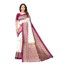 Deals, Discounts & Offers on Women - Pisara Women's Art Silk Printed Saree With Blouse Piece (Unstitched)