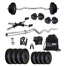 Deals, Discounts & Offers on Accessories - Protoner 16Kg PVC Combo Home Gym Package