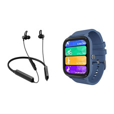 Deals, Discounts & Offers on  - ZEBRONICS Jumbo with 160 H* Playback, ENC, Gaming Mode & ZEB-FIT8220CH Smart Watch with 4.3cm Large Square Touch Display, IP68 Waterproof, Heart Rate, BP, SpO2 Monitor