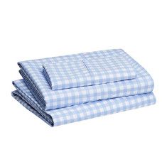 Deals, Discounts & Offers on  - AmazonBasics Lightweight Super Soft Easy Care Microfiber Sheet Set with 35.56 cm Deep Pockets, Blue)