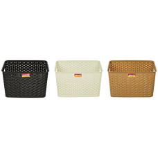 Deals, Discounts & Offers on  - ARISTO Plastic Storage Basket (335) (Multicolour) - Combo of 3