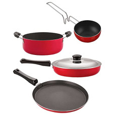 Deals, Discounts & Offers on Cookware - NIRLON Non Stick Kitchenware Cooking Utensil Set - Red, 4 Pieces (FT12_FP13_VG_CS24)