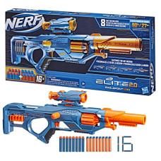 Deals, Discounts & Offers on  - Nerf Elite 2.0 Eaglepoint RD-8 Blaster,8-Dart Drum, Detachable Scope and Barrel, 16 Nerf Darts, Bolt Action