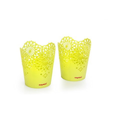 Deals, Discounts & Offers on  - Nayasa Lacy 2 Piece Plastic Tall Basket Set, Green