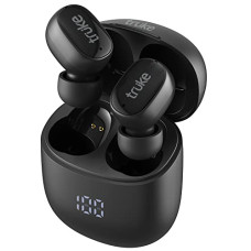 Deals, Discounts & Offers on Headphones - truke Buds F1 Bluetooth 5.3 Truly Wireless in Ear Earbuds with mic, 48H Playtime, Instant Paring, Exceptional Sound with AAC Codec, Dual Mic ENC, Digital Display, 55ms Low Latency Gaming Mode (Black)