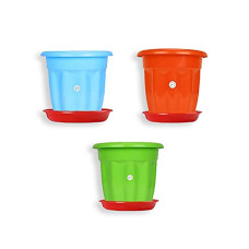 Deals, Discounts & Offers on Gardening Tools - Kraft Seeds 6 Inch Wavy Collar Style with Bottom Plate Appealing Flower Planters Suitable