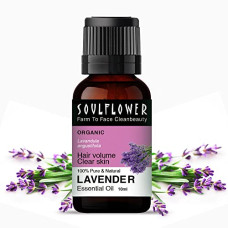 Deals, Discounts & Offers on  - Soulflower Lavender Essential Oil | Skin, Acne, Hair Fall, Relaxing Sleep, Aromatherapy & Body | Lavandula Angustifolia | Pure, Organic, Natural & Undiluted, Ecocert Certified | 10ml