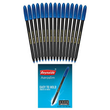 Deals, Discounts & Offers on Stationery - Reynolds Aeroslim 15 Pens Blue I Lightweight Ball Pen With Comfortable Grip