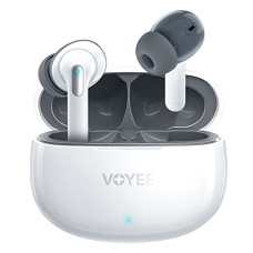 Deals, Discounts & Offers on Headphones - VOYEE Bluetooth Earbuds, Truly Wireless in Ear Earbuds with Mic, 20 Hour Playtime IPX5 Waterproof Bluetooth 5.0 HiFi Stereo Wireless Earphones, Active Noise Cancelling TWS Earbuds (BT03, White)