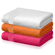 Deals, Discounts & Offers on  - Kuber Industries Cotton Style Premium 3 Pieces Bath Towel , 500 GSM(White & Brown & Maroon)