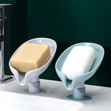 Deals, Discounts & Offers on Home Improvement - XML Soap Holder Stand Leaf Shape Self Draining Dish Cady for Shower with Suction Cup soap Box