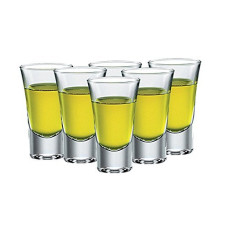 Deals, Discounts & Offers on  - King International Crystal Glass Heavy Base Curved Shot Glass Set of Six