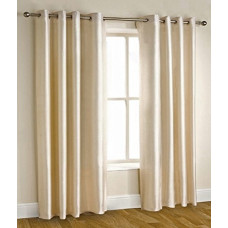 Deals, Discounts & Offers on  - Homefab India's Set of 2 Royal Silky Cream Door Curtains(HF042) 7X4ft.