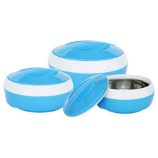 Deals, Discounts & Offers on  - Princeware Solar Casserole with Inner Stainless Steel - Set of 3 (530 ml,780 ml,1290 ml), Blue