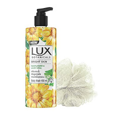 Deals, Discounts & Offers on Beauty Care - Lux Botanicals Bright Skin Shower Gel, Natural Extracts, No Paraben, Free Loofah, 450 ml