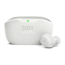 Deals, Discounts & Offers on Headphones - JBL Wave Buds in-Ear Earbuds (TWS) with Mic, App For Customized Extra Bass EQ, 32 Hrs Battery and Quick Charge, IP54, Ambient Aware & Talk-Thru, Google FastPair (White)
