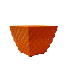 Deals, Discounts & Offers on Gardening Tools - Gardens Need Virgin Plastic Kohinoor Square Pot-05 | Set of 5 Planter, (13cm x 13cm x 10cm, Orange)