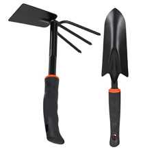 Deals, Discounts & Offers on Gardening Tools - Kraft Seeds Garden Cultivating Tools Amazing Black Collection with Comfort Rubber Grip - Pack of 2