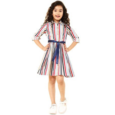 Deals, Discounts & Offers on  - A.T.U.N. (ALL THINGS UBER NICE) Girl's Cotton Shirt Knee-Length Casual Dress