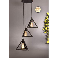 Deals, Discounts & Offers on  - Tu Casa HG-37 3 Level Triangle Metal Pendant Light Iron Holder Type e-27 Size 18x18x40