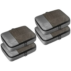 Deals, Discounts & Offers on  - Amazon Brand - Solimo Small Packing Travel Organizer Cubes Set, Gray - 4-Piece Set