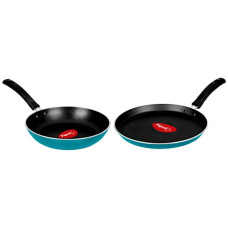 Deals, Discounts & Offers on Cookware - Pigeon Twin Pack Non-Stick Tawa & Fry Pan Cookware Combo - Blue
