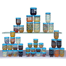 Deals, Discounts & Offers on  - Princeware Plastic Stack N Lock 41 Pieces Interlock Container Set, Blue, 750 ml
