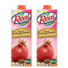Deals, Discounts & Offers on  - Real Fruit Juice, Masala Pomegranate, 1L (Pack of 2)