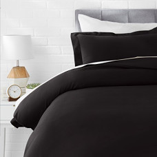 Deals, Discounts & Offers on  - Amazon Basics Microfiber 2-Piece Quilt/Duvet/Comforter Cover Set - Single (66X90-Inch, Black - With Pillow Cover)