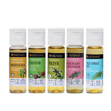 Deals, Discounts & Offers on Beauty Care - Soulflower Hair Oil & Skin Oil Sampler Pack | Hair Growth, Nourishment, Hair Fall Control, Skin Care | Rosemary Lavender, Tea Tree, Castor, Olive & Bhringraj | No Mineral Oil & Silicones | Pack of 5 20ml Each