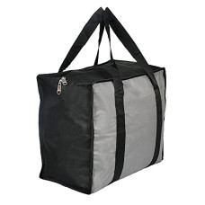 Deals, Discounts & Offers on  - Kuber Industries Small Size Canvas Grocery Shopping Bags with Reinforced Handles (Black & Grey)