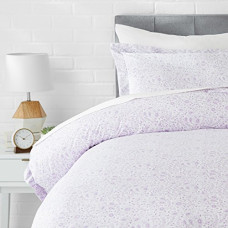 Deals, Discounts & Offers on  - Amazon Basics Microfiber 2-Piece Duvet Cover Set - Single (66x90-inch), Lavender Paisley - with Pillow Cover