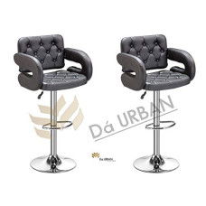 Deals, Discounts & Offers on Furniture - Da URBAN HOT SEAT Pack of 2 Height Adjustable & Revolving Bar Stool / Kitchen Chair (Black)