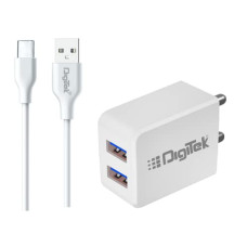 Deals, Discounts & Offers on Mobile Accessories - Digitek Dual Port USB Travel Charger 5V/3.1A Wall Charger, Fast Charging Adapter for Suitable
