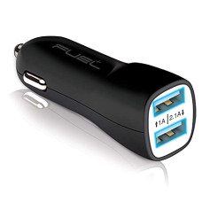 Deals, Discounts & Offers on Mobile Accessories - POWERUP by Fuel Dual USB Port Car Charger Compatible For All Smartphones and Tablets 3.1Amp High Speed - Black