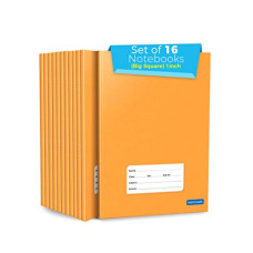 Deals, Discounts & Offers on Stationery - WOODSNIPE Soft Brown Cover Big Maths Square Ruled Notebooks | Square 1 inch | 176 Pages A5 Size |18 cm x 24 cm Approx |Pack of 16 Books | GSM 60