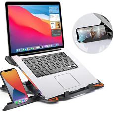 Deals, Discounts & Offers on Laptop Accessories - STRIFF Laptop Stand Adjustable Laptop Computer Stand Multi-Angle Stand Phone Stand Portable Foldable Laptop Riser Notebook Holder Stand Compatible
