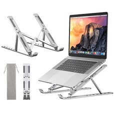 Deals, Discounts & Offers on Laptop Accessories - SaleOn Foldable Aluminum Laptop Stand, Laptop Holder Riser, Ventilated Ergonomic Foldable Laptop Riser Stand Compatible with MacBook, HP, Dell, Lenovo & All Other 8-16 Laptops with 7 Adjustable Level