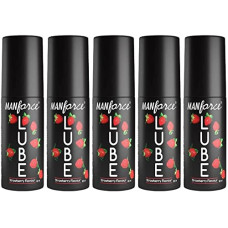 Deals, Discounts & Offers on Sexual Welness - Manforce Lube, Lubrication Gel For Men & Women, Water-Based Gel, Skin-Friendly, Safe to Use with Condoms, Strawberry Flavoured, 60ml x pack of 5