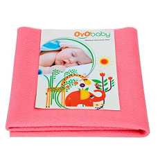Deals, Discounts & Offers on Baby Care - OYO BABY - Quickly Dry Super Soft Waterproof and Reusable Mat/Underpad/Absorbent Sheets/Mattress Protector (Medium (100cm X 70cm), Salmon Rose)