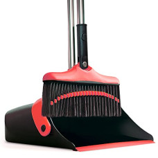 Deals, Discounts & Offers on Home Improvement - Broom and Dustpan Set with Long Handle - Kitchen Brooms and Stand Up Dust Pan Magic Combo Set for Home - Lobby Broom with Rotation Head and Standing Dustpan