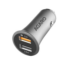 Deals, Discounts & Offers on Mobile Accessories - AGARO 5.4 A USB Dual Port Quick Car Charger (Qualcomm Certified)