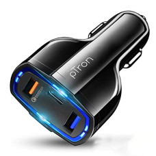Deals, Discounts & Offers on Mobile Accessories - pTron Bullet Pro 36W PD Quick Charger, 3 Port Fast Car Charger Adapter - Compatible with All Smartphones & Tablets (Black)