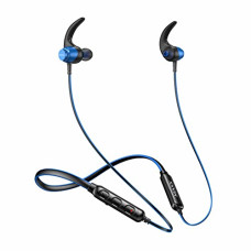 Deals, Discounts & Offers on Headphones - Maxx NX6 Wireless in-Earphone with Upto 25Hrs Playtime, Dual Pairing, Noise Cancellation, Rapid Charge, Magnetic, IPX6 with Mic (Black/Blue)