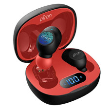 Deals, Discounts & Offers on Headphones - PTron Bassbuds Pro (New) in-Ear True Wireless Bluetooth 5.1 Headphones Mic(Black & Red)