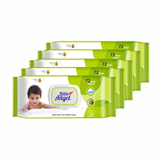 Deals, Discounts & Offers on Baby Care - Little Angel Super Soft Cleansing Baby Wipes Lid Pack, 360 Count, Enriched with Aloe vera & Vitamin E, pH balanced, Dermatologically Tested & Alcohol-free, Pack of 5,72 count/pack