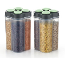 Deals, Discounts & Offers on Kitchen Containers - Flipkart SmartBuy Plastic Grocery Container - 2400 ml(Pack of 2, Multicolor)