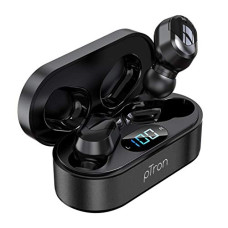 Deals, Discounts & Offers on Headphones - PTron Bassbuds Plus in Ear True Wireless Stereo Earbuds with Mic, Deep Bass Bluetooth Headphones, Voice Assistance, IPX4 Sweat & Water Resistant TWS, 12Hrs Battery & Fast Charge (Black)