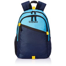 Deals, Discounts & Offers on Backpacks - Amazon Brand - Solimo Nylon Backpack, 34 Ltr (SKY BLUE/NAVY)