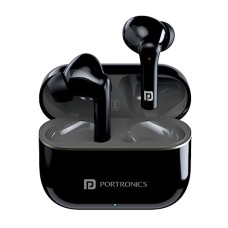 Deals, Discounts & Offers on Headphones - Portronics Harmonics Twins S6 TWS Earbuds with 50Hrs Playtime, Auto ENC, Quad Mics, 10mm Drivers, IPX4 Water Resistant, ASAP Charge, BT5.3, Voice Assistant, Touch Control, Type C Charging Port(Black)